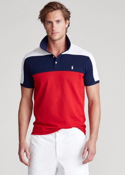 Polo Ralph Lauren Custom Slim Fit Mesh Polo Herre Danmark (HCPGA1825)